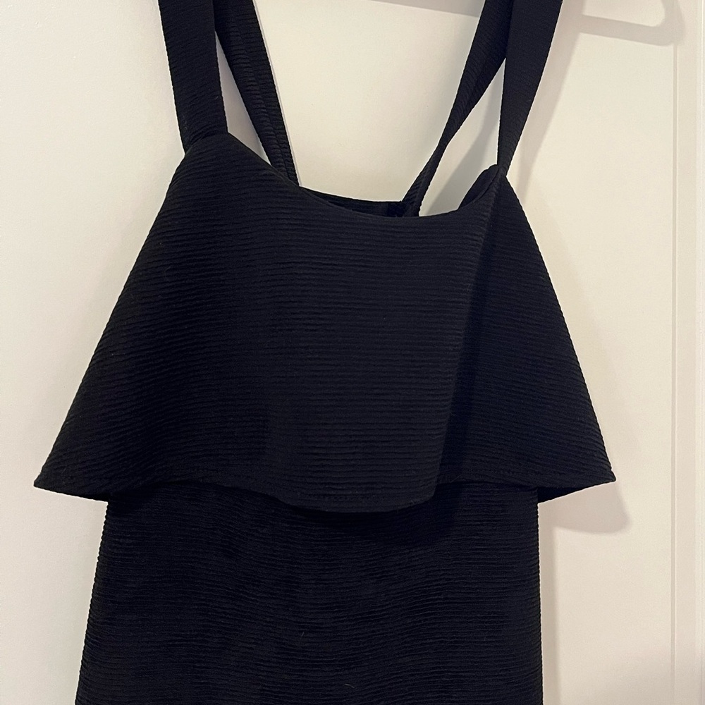 Madewell Black Ruffled Strap Women's Top